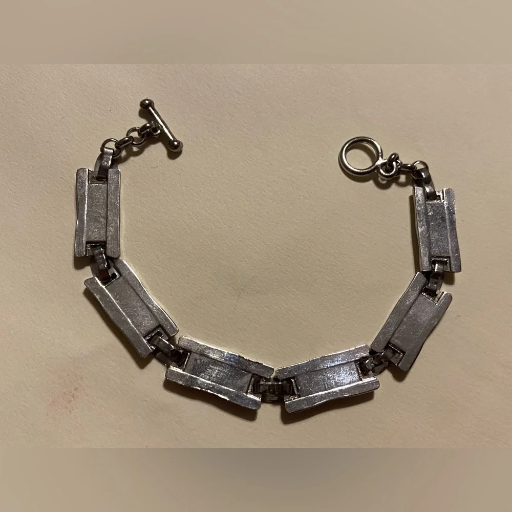 LAST CHANCE 🔥 Engraveable Silver Tone Panel Bracelet #7458 - Picture 4 of 8